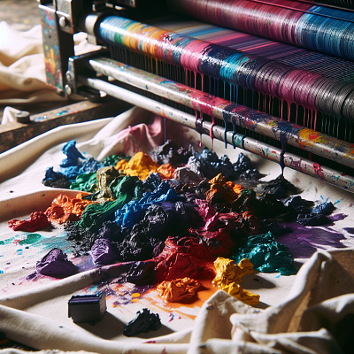 отходы печатной краски при нанесении рисунка на текстильные изделия